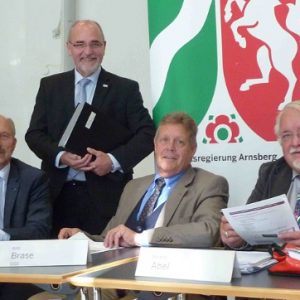 v.l.: Ottmar Haardt, Gerd Bollermann, Willi Brase, Roland Abel