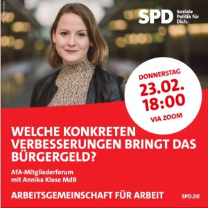 Bürgergeld – Mitgliederforum mit Annika Klose MdB